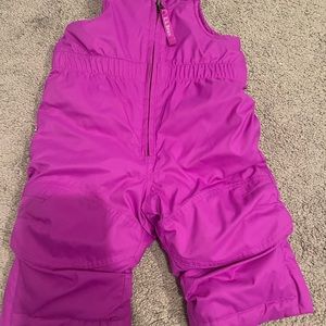 Like new baby girls LLBean snow bibs purple size 6-12 months